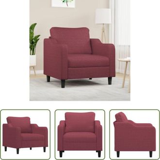 vidaXL Poltrona in tessuto - Poltrona Rosso Vino 60 cm in Tessuto