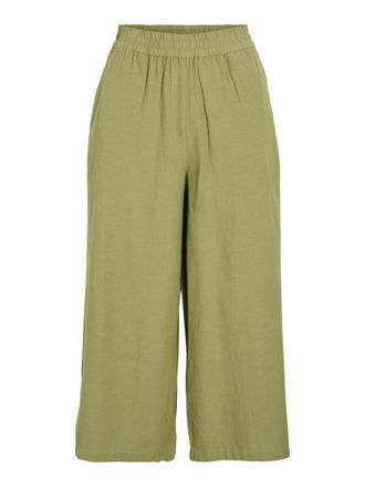 Vila Female Cropped Trousers High Waist, Sage, 14