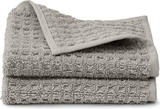 Boll & Branch Set of 2 Waffle Organic Cotton Washcloths in Pewter at Nordstrom