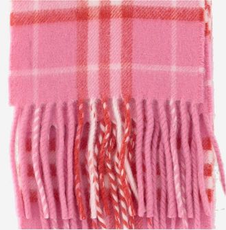 Burberry Womens Cashmere Scarf Glaze Pink Scarfs