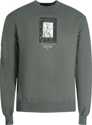 Off-white Mens Off-White Paint Mirror Slim Fit Steel Iron Grey Sweatshirt - Size: 38