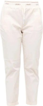 Liu Jo Witte Straight Leg Katoenen Broek - Dames - Vrijetijds broeken - Wit - XS - Katoen - Broeken
