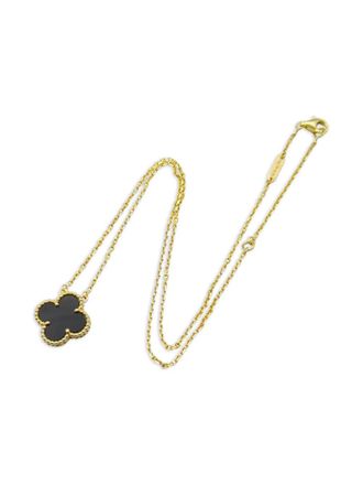 Van Cleef & Arpels 2010 18kt yellow gold Alhambra Onyx necklace - Black