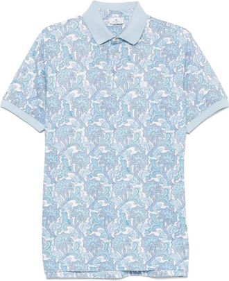 Etro Tops, Heren, Blauw, L, Katoen, Blauwe Bloemen Paisley Polo Shirt