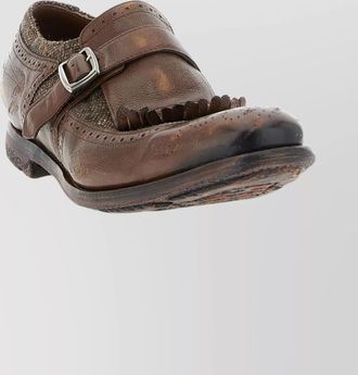 Churchs textured round toe loafers with fringe detail