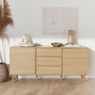 Sweeek 160cm Wooden-effect Sideboard in Light Brown