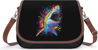 Generic Bite Colorful Shark1 Fashion Womens Crossbody Bags Novelty Handbag Shoulder Bag Purse