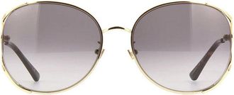 Gucci GG0650SK002 Oval Metal Frame Sunglasses - Gold