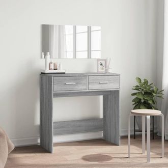 Berkfield Home Modern Dressing Table with Mirror Grey Sonoma 80x39x80 cm | Size: 80 x 39 x 80 cm