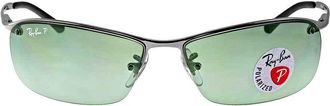 Ray-Ban Polarized Green Classic G-15 Rectangular Mens Sunglasses RB3183 004/9A 63