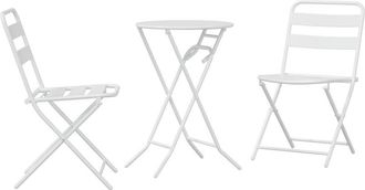 vidaXL Bistro Set Folding 3 pcs White Steel Vidaxl