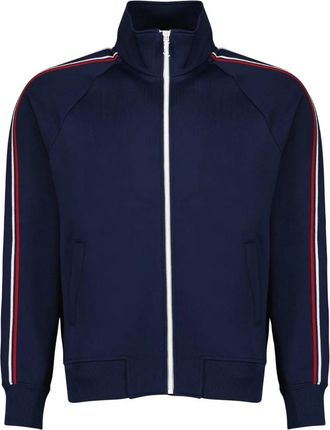 Saint Laurent Track Jacket - Heren - Vesten met rits - Blauw - M - Katoen - Hoodies & sweatvesten