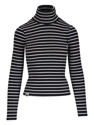 Mother Hickey striped-pattern top - women - Cotton/Elastane - S - Black
