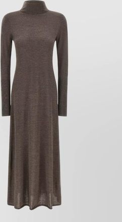 Pinko wool ribbed turtleneck long-sleeve knitted dress