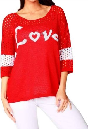 French Kyss Crochet Love Crew In Red