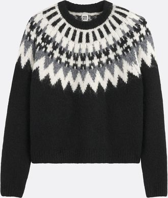 La Redoute Collections Jacquard trui met ronde hals in grof tricot