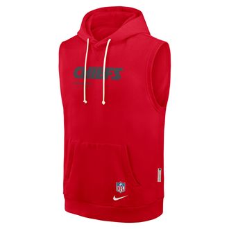 Nike Kansas City Chiefs Sideline Nike Mens Dri-FIT NFL Sleeveless Pullover Hoodie in Red | 03B465N7G-0CN