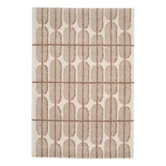 Sweeek Alfombra interior con dise&ntilde;o gr&aacute;fico beige, crema y rosa