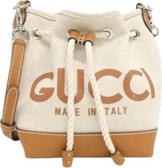 Gucci Pre-owned Bucket Bags, female, Beige, Size: ONE SIZE Pre-owned Vintage Bucket Bag