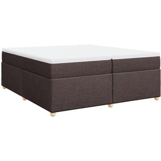 vidaXL Vidaxl - Cama Box Spring Con Colch&oacute;n Tela Marr&oacute;n Oscuro 200x200 Cm