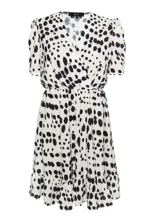 Faina Jurk Dames wit zwart