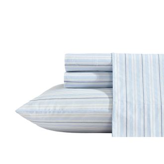 Nautica Camp Stripe Blue Queen Sheet Set