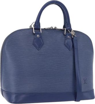 Louis Vuitton Pre-owned Hand Bag - Dames - Vintage Handtas - Blauw - ONE Size - Leer - Vintage