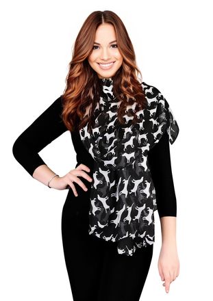 World of Shawls Pug Dog, Dachshund Dogs, Spaniel Dog Print Scarf - All Seasons Lovely Soft Scarf Wraps Shawl Scarves (Labrador Black)