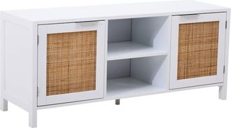 Premier Housewares Interiors by Premier Functional White Wood Media Unit, Multi Pupose Sideboard Media Unit, Optimal Dimensions tv Cabinets