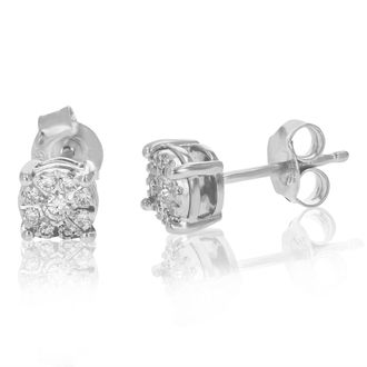 Vir Jewels 1/4 cttw Lab Grown Diamond Composite Earrings in Sterling Silver With Push Backs For Women