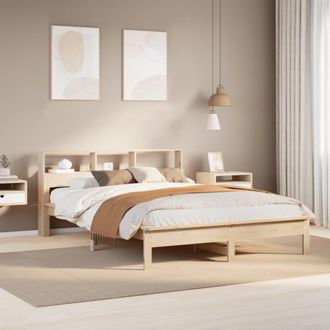 Berkfield Home Bookcase Bed without Mattress 120x200 cm Solid Wood Pine in Brown | Size: Small Double