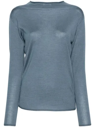 Fabiana Filippi fine-knit jumper - women - Cashmere/Silk - 40 - Blue