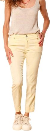 Mason's Broeken, Dames, Geel, 2Xs, Elegante Slim Fit Chino Broeken