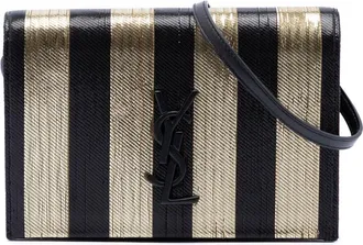 Saint Laurent Pre-owned Saint Laurent Metallic Striped Fabric Monogram Kate Crossbody Ladies 4TQXXWUR82U0GW9M
