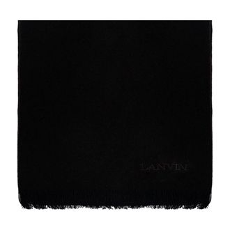 Lanvin Winter Scarves, male, Black, Size: ONE SIZE Scarf with embroidered logo