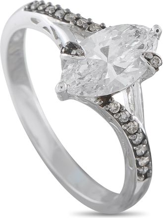 Luxury Bazaar 10K White Gold 1.30ct Diamond Ring MF18-070826