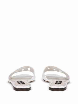 Dolce & Gabbana Logo Embossed Sandals - White