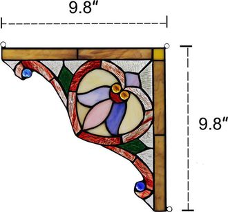 Chloe Lighting ARISTELLA Victorian Tiffany-glass Window Panel 10 Wide