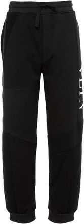 Valentino Garavani Zwarte Patchwork Lounge Broek - Heren - Sweatpants - Zwart - 2XL - Broeken