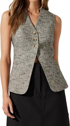 Astr Delphia Sleeveless Vest In Black Speckle