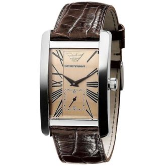 Emporio Armani Accessoires, Heren, Grijs, ONE Size, Stalen Quartz Herenhorloge Grijs