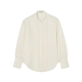 R&oacute;he Shaped Tuxedo Silk Shirt - female - R&oacute;he - Shirts - Beige - L - Blouses & Shirts