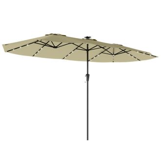 OUTSUNNY Sombrilla doble 395x215x238 cm beige