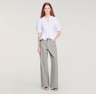 Sandro Zipped peplum shirt
