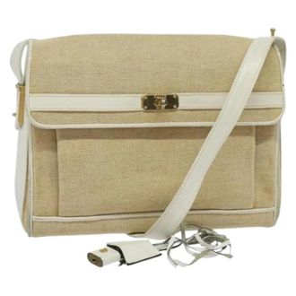 Bally Pre-owned Canvas shoulder-bags - Dames - Pre-owned - Beige - Maat: ONE Size Leer