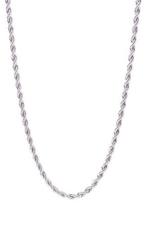 Brook & York Mens Stainless Steel Rope Chain Necklace in Silver at Nordstrom