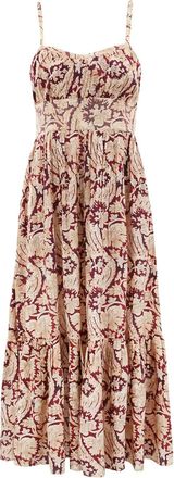 Ulla Johnson Abito midi con stampa paisley - Toni neutri