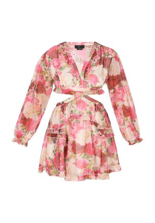 Faina Jurk Dames Roze Veelkleurig