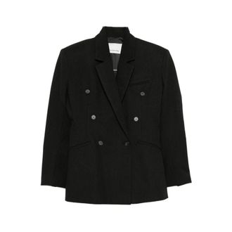 Frankie Shop Jassen, Dames, Zwart, S, Wol, Jade Double-Breasted Blazer