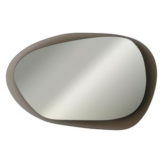 Dmora Espejo Curti, Forma Ovalada, Tipo De Pared, Color Estructura Transparente, 75x55h Cm Marr&oacute;n Bronce